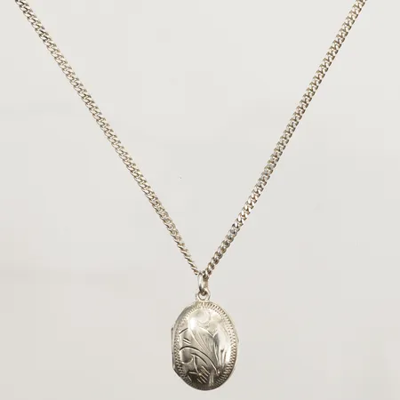 Kedja Pansar, längd 50cm, bredd 1,8mm, medaljong, längd 14mm, bredd 14,2mm, silver 925/1000 Vikt: 9,1 g