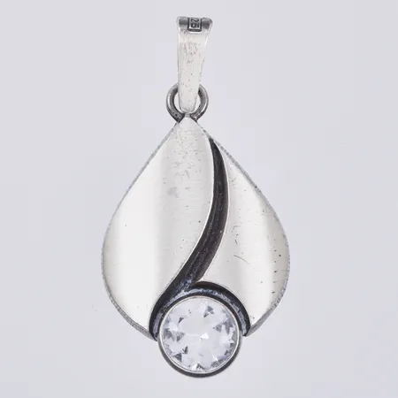 Hänge med bergskristall, Sten & Laine, längd: ca 3cm, bredd: ca 17mm, 925/1000, silver Vikt: 2,4 g