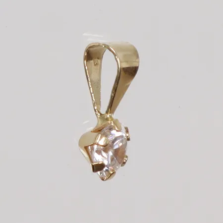 Hänge med vit sten 4x9mm, 18K Vikt: 0,2 g