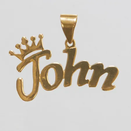 Hänge, John, längd inkl. ögla 28,5mm, bredd ca 39mm, 18K Vikt: 5,4 g