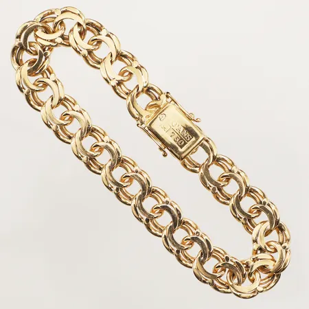 Armband Bismarck, längd 19cm, bredd 10mm, Jo-Ans Guld AB Köping, 18K Vikt: 34,5 g