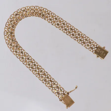 Armband, x-länk med stav, bredd 9,4mm, 18K Vikt: 13,2 g