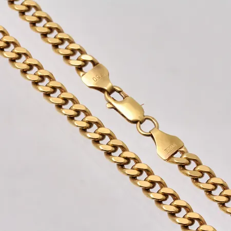 Kedja i 18K guld, 49cm, Pansar, ihåligt, bredd 5,4mm, tillverkad av Guldfynd, vikt 23,53g.