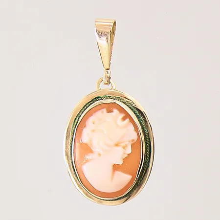 Hänge med camé, 27x13mm, smutsigt, 14K Vikt: 1,2 g