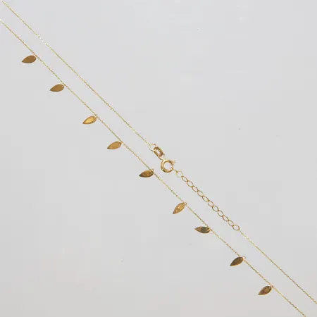 Collier, ankarlänk, integrerade hängen, längd 42-45cm, bredd 0,5mm, 18K Vikt: 1,2 g