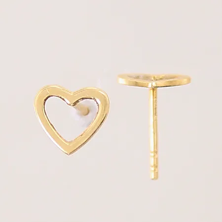 Ett par örhängen hjärtan, Ø6,9mm, saknar stoppar, GHA, 18K Vikt: 0,4 g