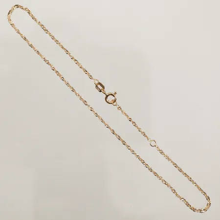 Vristlänk Singapore, längd 23/25cm, bredd 0,8mm, GHA, 18K Vikt: 1,2 g