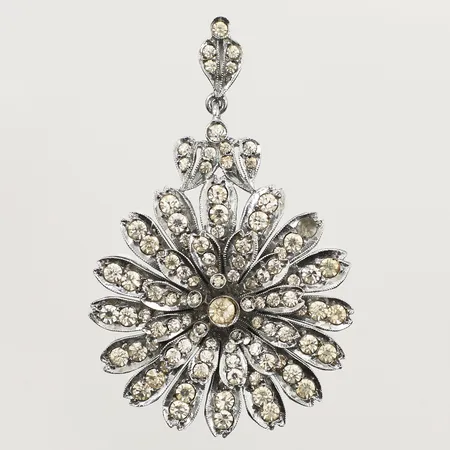 Hänge, vita stenar, längd 20mm, bredd 33mm, silver 925/1000 Vikt: 14,3 g