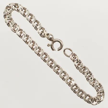 Armband Bismarck, längd 16cm, bredd 4,3mm, defekt lås, silver 925/1000 Vikt: 4,1 g