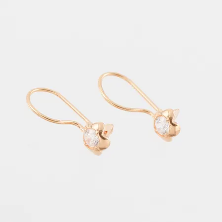 Parörhängen med stenar,höjd ca 19 mm, 21k. Vikt: 1,6 g