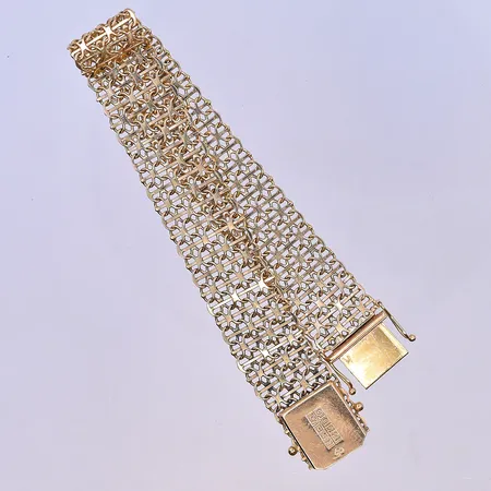 Armband X-länk, längd 19 cm, bredd 15 mm, 18K. Vikt: 19,9 g