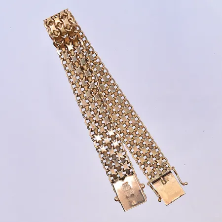 Armband X-länk, längd 19,5 cm, bredd 13 mm, 18K. Vikt: 31,7 g