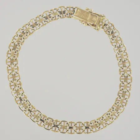 Armband X-länk, längd 17,5 cm, bredd 5,8 mm, 18K Vikt: 9,3 g