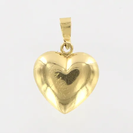 Hänge hjärta, 21x14mm, ihåligt, GHA, gravyrer, defekt, 18K Vikt: 0,9 g