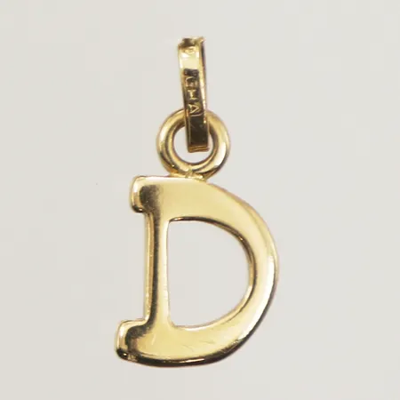 Hänge, bokstaven D, längd 17mm, bredd 6,5mm, 18K Vikt: 0,8 g