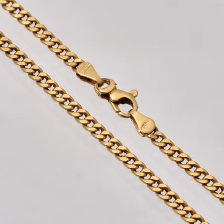 Kedja i 18K guld, 50,5cm, Pansar, ihåligt, bredd 2,7mm, tillverkad av Guldfynd, vikt 6,94g.