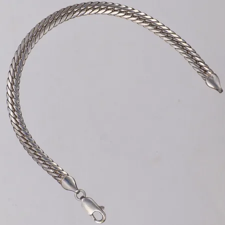 Armband manglad Pansar, längd 19cm, bredd 5mm, 925/1000 silver Vikt: 13,1 g