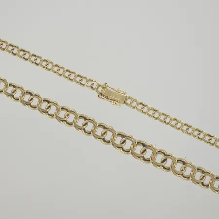 Halskedja bismark, längd 50 cm, bredd 3,8-7,2 mm, 18K Vikt: 19,2 g