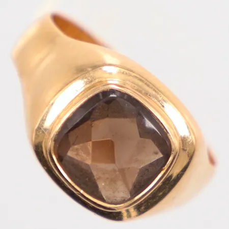 Klackring, rökkvartz, Ø21mm, 18k Vikt: 6,1 g