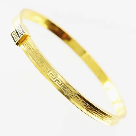 Armring, mönster, Ø66-70mm, bredd 6mm, ihålig, skevheter, bucklor, 21K. Vikt: 10,5 g