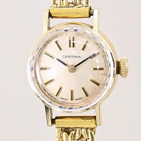 Damur Certina, boett i 18K Ø20,6mm, längd: 15cm, ref-nr: 0809-921, serie-nr: 273368, manuell, länk i doublé, bruttovikt: 17,9g