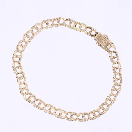 Armband, Bismarck, längd 17cm, bredd 5mm, svenska stämplar 1962, slitna stämplar, 18K Vikt: 6,8 g