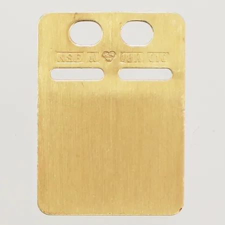ID-bricka, längd 22mm, bredd 16mm, repig, gravyr, 18K Vikt: 1,1 g
