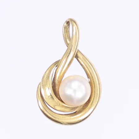 Hänge med pärla, längd 20mm, 12mm, 18K Vikt: 1,8 g