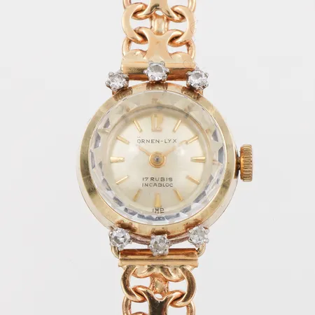 Damur Örnen-Lyx,fungerar ej, 14k i uret och 18k i armbandet,totalvikt 22 gram. Vikt: 22 g