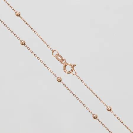 Kedja, integrerade kulor, längd 48cm, bredd 1-2,5mm, förgyllt silver 925/1000 Vikt: 2 g