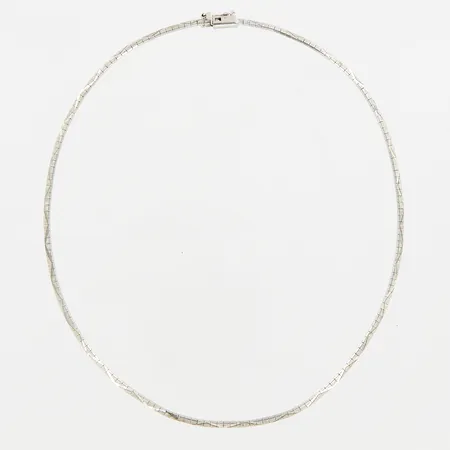 Collier halvstelt, 40cm, bredd: 2mm, silver 830/1000 Vikt: 10,3 g