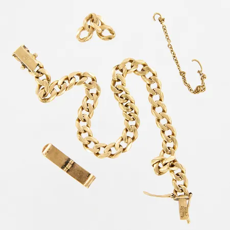 Armband Pansar, tre bitar guld, defekter, 18K Vikt: 19,3 g