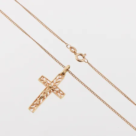 Collier med hänge,längd ca 46 cm, hängets höjd ca 29 mm,18k. Vikt: 5,7 g