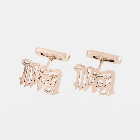 Manschettknappar paret,ca 12x18 mm, 14k. Vikt: 5,6 g