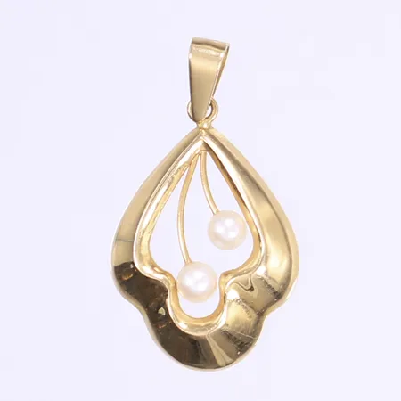 Hänge med pärlor, Bengt Hallberg, Köping, höjd 32mm inkl öglan, 18K Vikt: 1,4 g