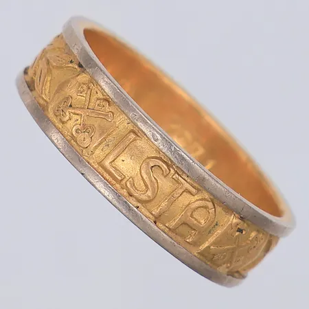 Yrkesring, stl 20½, gravyr, 18K Vikt: 9,1 g