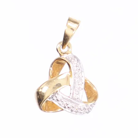 Hänge med diamanter ca 5x0,005ct, höjd 16mm inkl öglan, GHA, 18K Vikt: 1,3 g