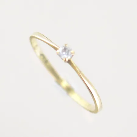 Ring med sten, Ø 18½ mm, ojämn skena, 18K Vikt: 0,9 g