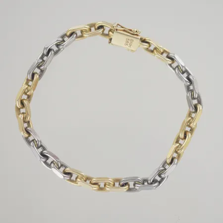Armband ankar 2 färger, längd 18,5 cm, bredd 2,8 mm, 14K Vikt: 28,7 g