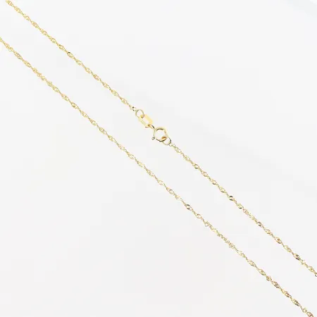 Kedja, Singapore, 42cm, bredd 1mm, GHA, 18K.  Vikt: 1,1 g