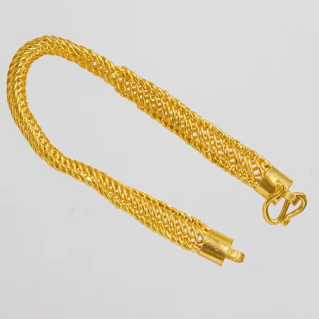 Armband, längd ca 15,5cm, bredd ca 6mm, Thaiguld, 1 Baht, skadade länkar, 23K Vikt: 15,2 g