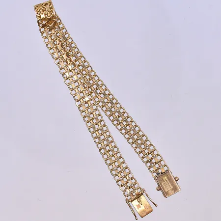 Armband X-länk, längd 19,5 cm, bredd 8 mm, 18K. Vikt: 12,3 g