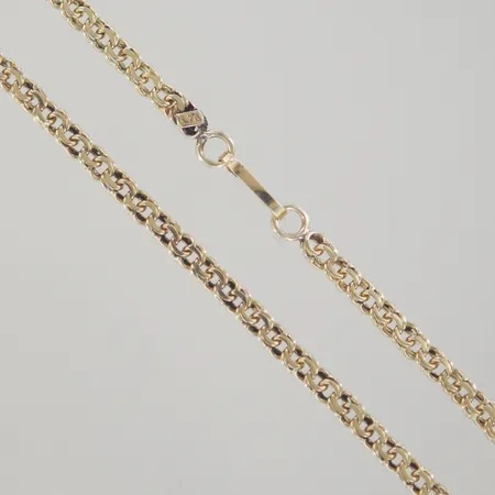 Halskedja, längd 57 cm, bredd 3,4 mm, 14K Vikt: 14,6 g