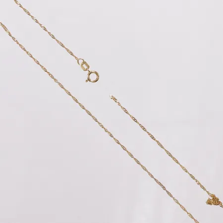 Kedja, Singapore, defekt av, knutar, 14K Vikt: 0,9 g