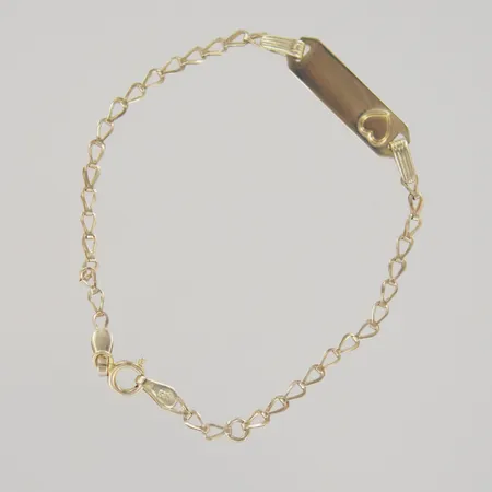 Armband med bricka, justerbar längd 12,5-13,5 cm, bredd 2,5 mm, 14K Vikt: 1 g