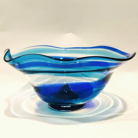 Skål, Heta låga 95, Jens Eltorp, signerad, Ø30cm, glas Skickas med postpaket.