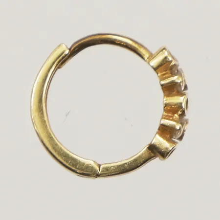 Udda örhänge med stenar, Ø11mm, bredd 4mm, 18K Vikt: 0,7 g