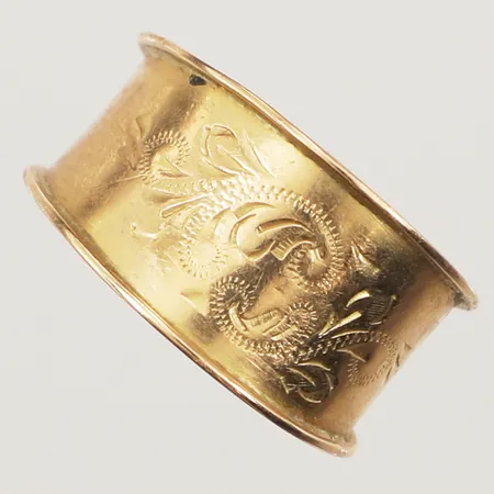 Ring, stl 16½, bredd 6,7-10,8mm, defekt, 18K Vikt: 2,6 g