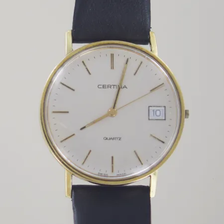 Certina quartz EOL115.1199 49, diam 33,5 mm, krona saknas, Guld på stål, Behov av nytt batteri