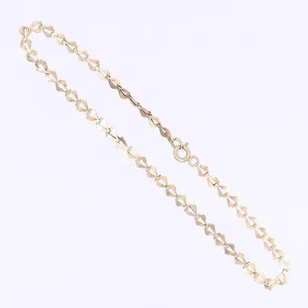 Armband, 20,5cm, bredd 4mm, smärre slitage, 14K Vikt: 1,6 g